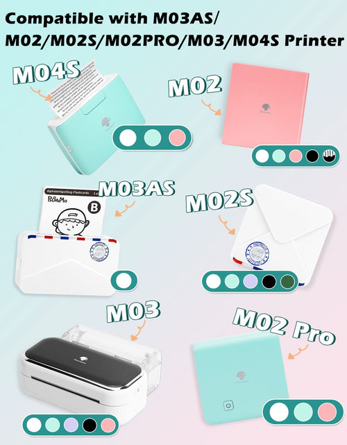 Load image into Gallery viewer, White Self-Adhesive Thermal Paper, Glossy Printable Sticker Paper for  M02/M02 Pro/M02S/M03 Pocket Mobile Printer, Black on White, 50Mm X 3.5M, Diameter 30Mm, 3-Rolls
