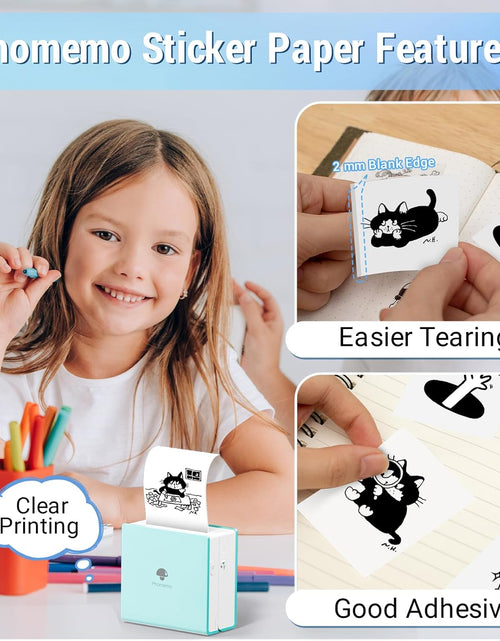 Load image into Gallery viewer, White Self-Adhesive Thermal Paper, Glossy Printable Sticker Paper for  M02/M02 Pro/M02S/M03 Pocket Mobile Printer, Black on White, 50Mm X 3.5M, Diameter 30Mm, 3-Rolls
