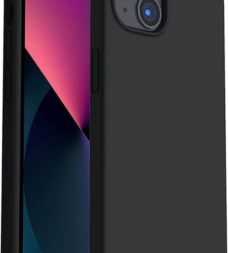 Shockproof Liquid Silicone Designed for Iphone 13 Case Gel Rubber Anti-Shock Cover Case Drop Protection 6.1Inch-Black