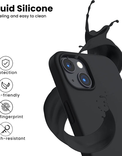 Load image into Gallery viewer, Shockproof Liquid Silicone Designed for Iphone 13 Case Gel Rubber Anti-Shock Cover Case Drop Protection 6.1Inch-Black
