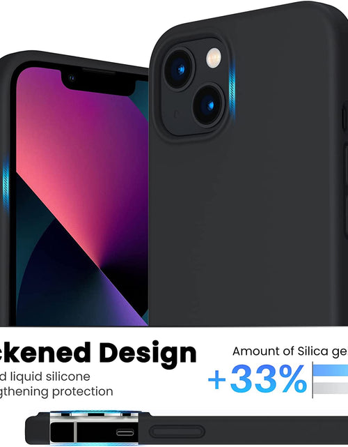 Load image into Gallery viewer, Shockproof Liquid Silicone Designed for Iphone 13 Case Gel Rubber Anti-Shock Cover Case Drop Protection 6.1Inch-Black
