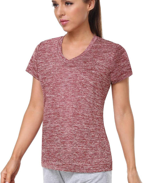 Load image into Gallery viewer, 5-Pack Women'S Short Sleeve Dry Fit T-Shirt Moisture Wicking Athletic V-Neck Tee
