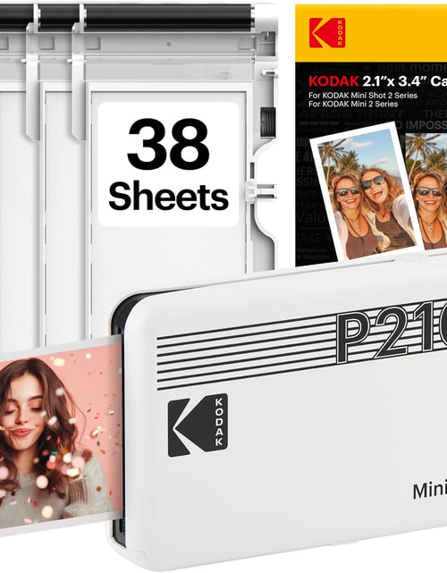 Load image into Gallery viewer, Mini 2 Retro 2X3 Portable Photo Printer, 38 Sheets, Bluetooth Smartphone Printer for Iphone &amp; Android, Instant Color Prints, 4PASS Dye Sublimation, White
