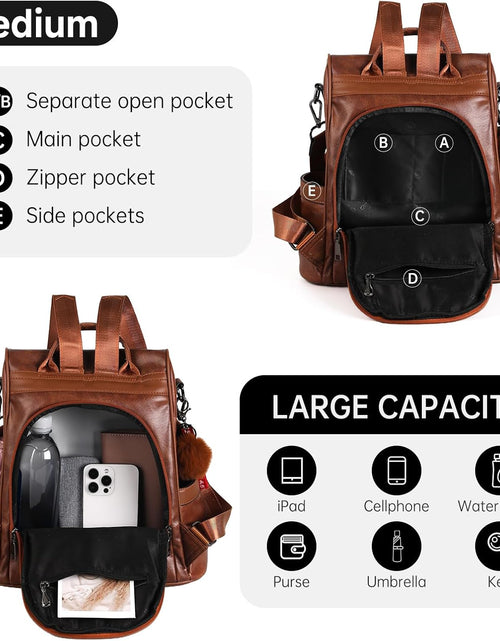 Load image into Gallery viewer, Women Backpack Purse PU Leather Anti-Theft Casual Shoulder Bag Fashion Ladies Satchel Bags
