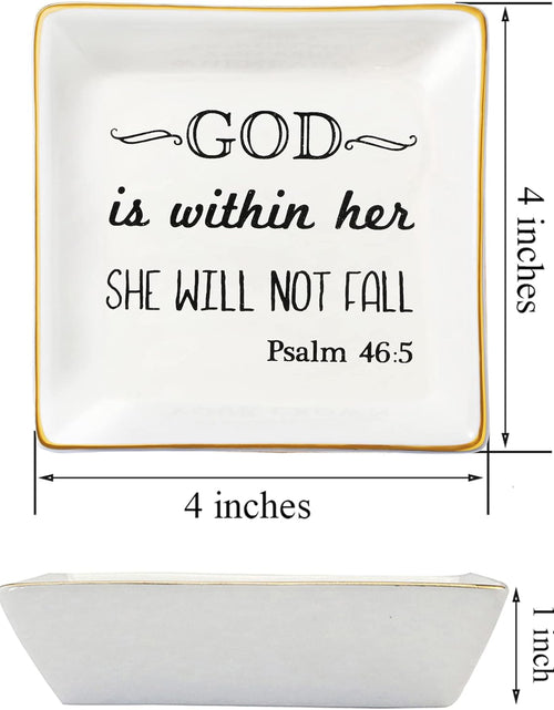 Load image into Gallery viewer, Inspirational Religious Gifts for Women Birthday Thanksgiving Day Christmas Gifts for Best Friend Sister Daughter Mom Aunt Christians Christian Jewelry Ring Trinket Dish Tray
