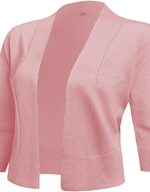 Load image into Gallery viewer, Women'S 3/4 Sleeve Cropped Cardigans Sweaters Jackets Open Front Short Shrugs for Dresses
