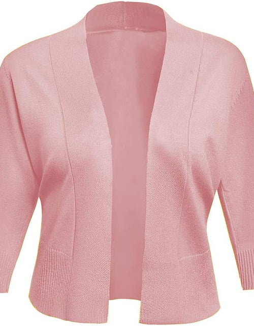 Load image into Gallery viewer, Women'S 3/4 Sleeve Cropped Cardigans Sweaters Jackets Open Front Short Shrugs for Dresses
