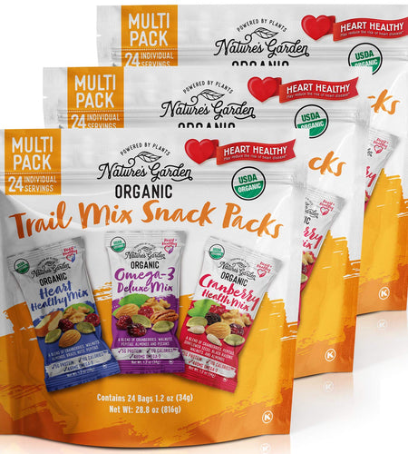 Organic Trail Mix Snack Packs, Multi Pack 28.8 Oz - 24 Individual Servings (Pack of 3)