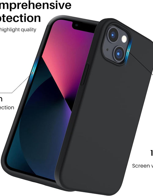 Load image into Gallery viewer, Shockproof Liquid Silicone Designed for Iphone 13 Case Gel Rubber Anti-Shock Cover Case Drop Protection 6.1Inch-Black
