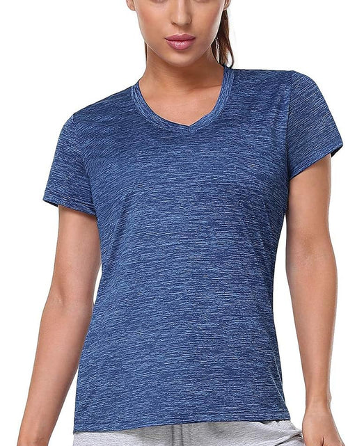 Load image into Gallery viewer, 5-Pack Women'S Short Sleeve Dry Fit T-Shirt Moisture Wicking Athletic V-Neck Tee
